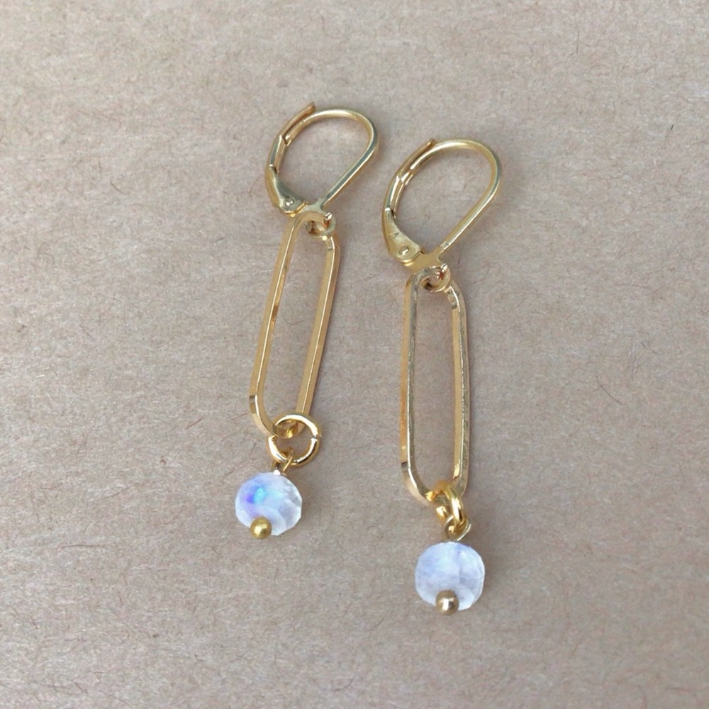 Genuine Moonstone Sundance charm Earrings
